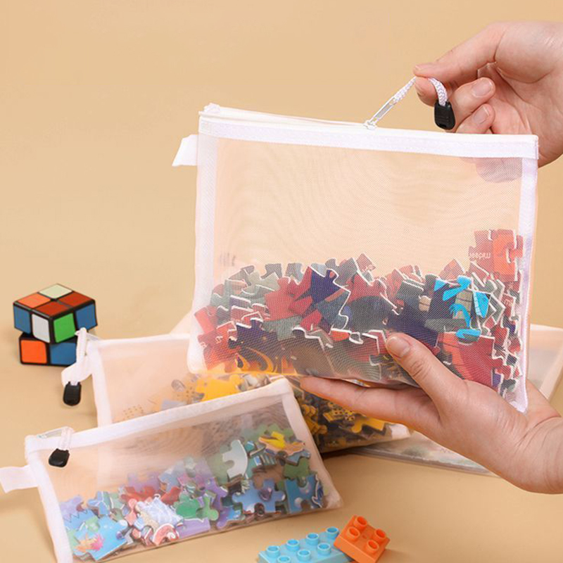 Reusable Zip Bag - 3 stks A4A5A6 Mesh Ritszakje Student