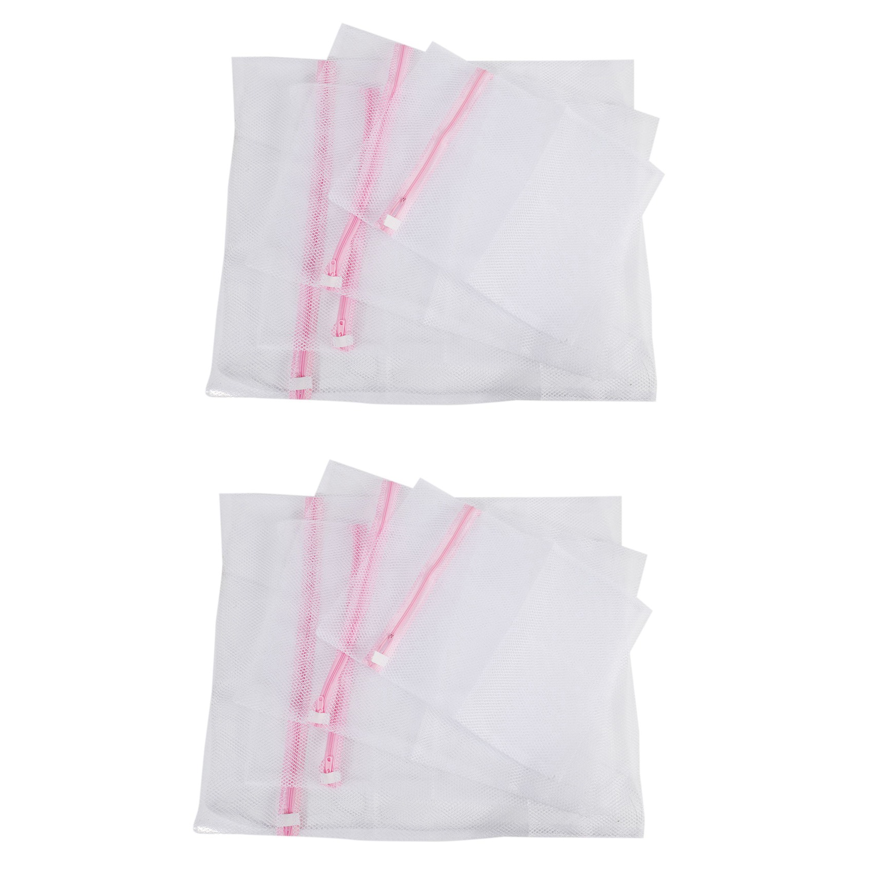 Reusable Zip Bag - A84E-grote waszak van netstof, set van