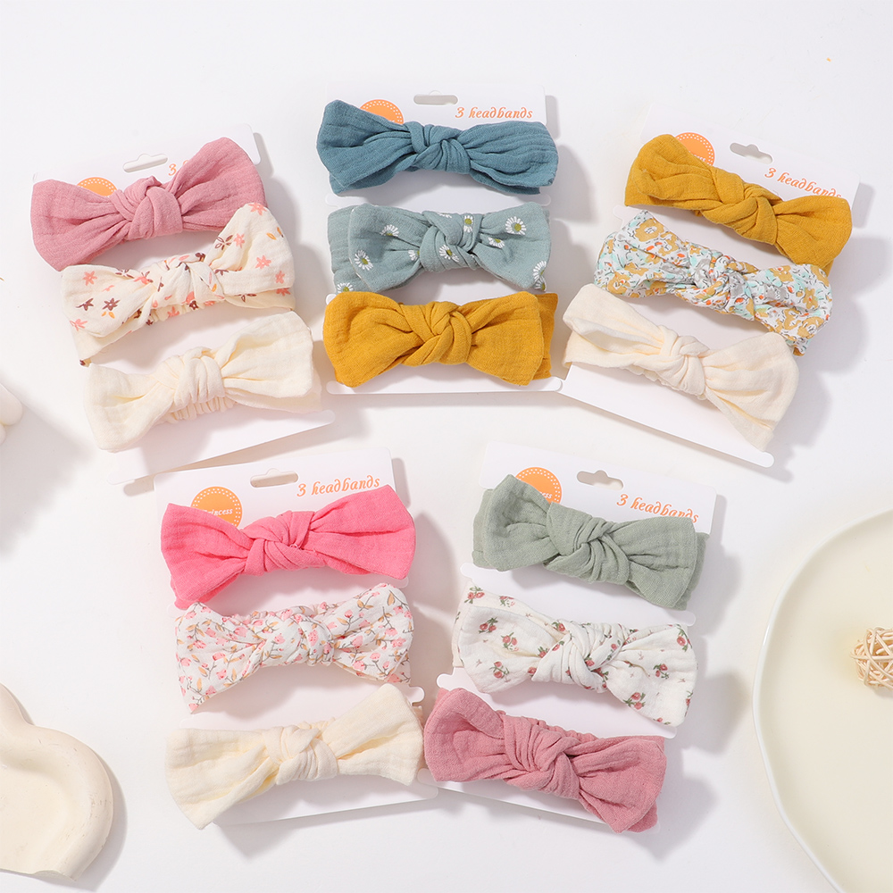 Travel Accessories With Toddler - 3 stks/set Zachte Elastische Bows Hoofdband