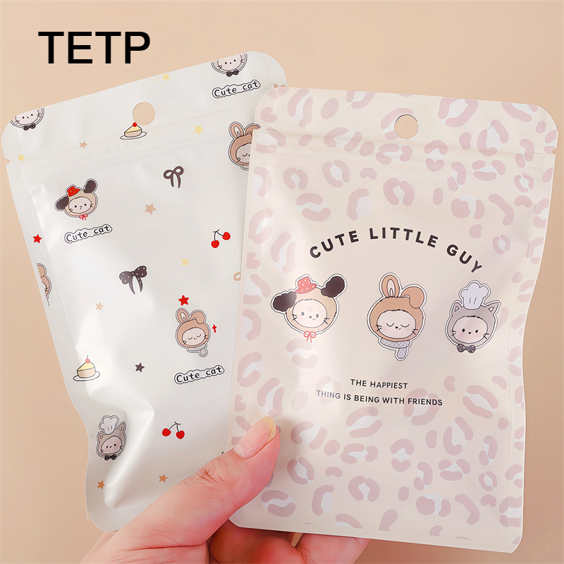 Reusable Zip Bag - TETP 100 Stuks Aluminiumfolie Cartoon Ritssluitingszakken