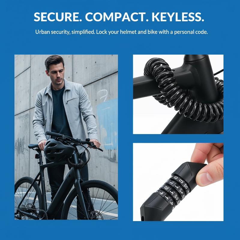 4-cijferig wachtwoord Helmslot - Cable Lock Combination recensie en prijs