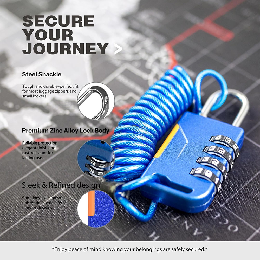 4-cijferig combinatiehangslot  - Cable Lock Combination recensie en prijs
